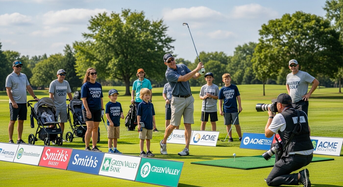 Charity golf event with sponsors
