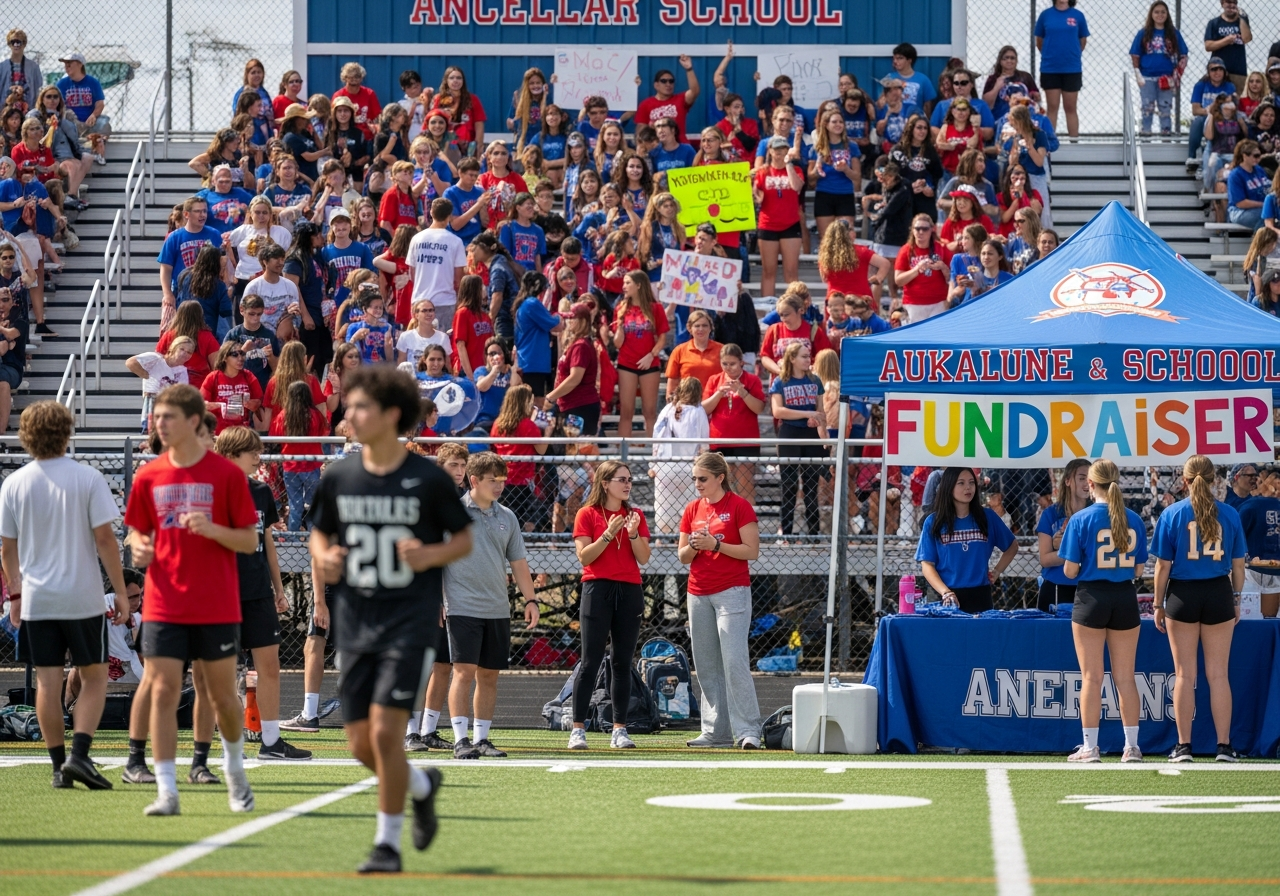 Students running a fundraiser