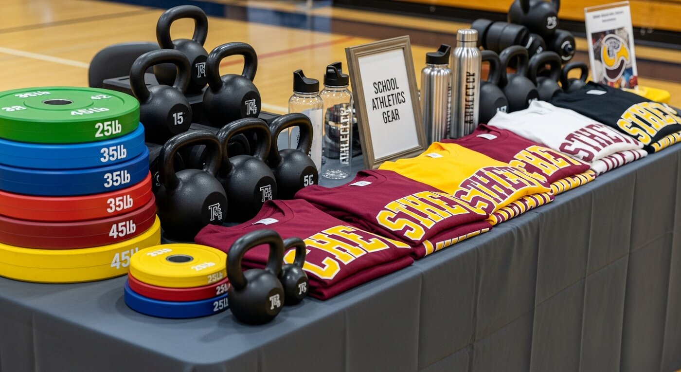 Weight room equipment display